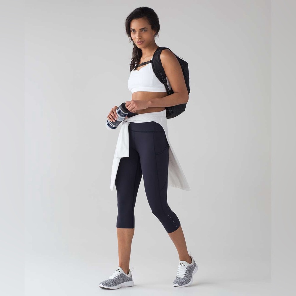 Lululemon Fast & Free Crop II *Nulux 19" Midnight Navy Size 6